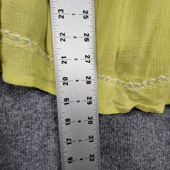 FREE PEOPLE Yellow Falling Water Boho Embroidered Flutter Tunic Top SIZE XS - Picture 7 of 14